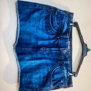 Express VTG Y2K micro mini skirts denim jean low rise preppy
